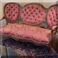 F06. Rococo Revival Victorian sofa with open arms. 